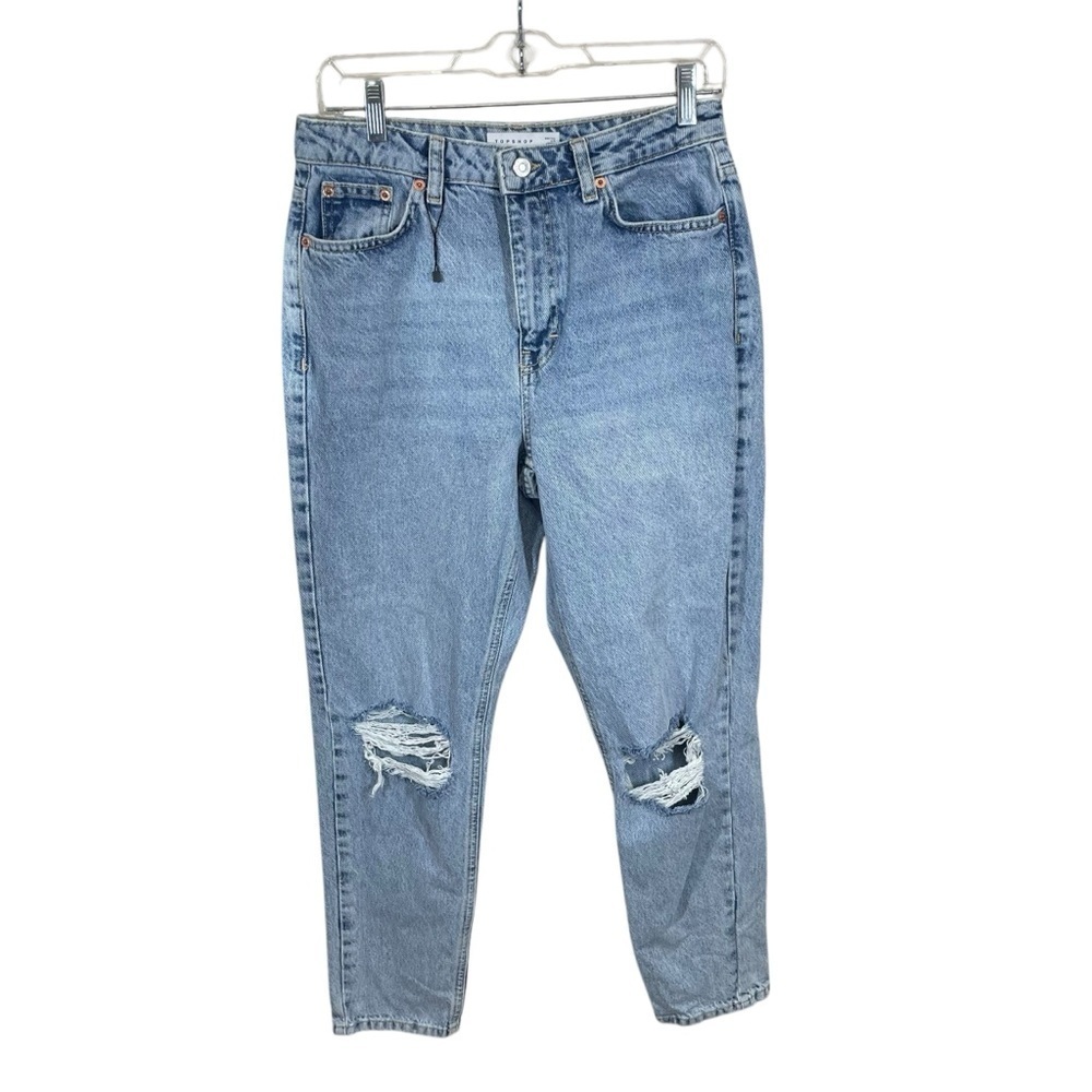 Topshop mom jeans distressed grunge women’s size 29